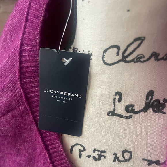 LUCKY BRAND V NECK SWEATER SMALL MEDIUM PURPLE - Picture 5 of 8